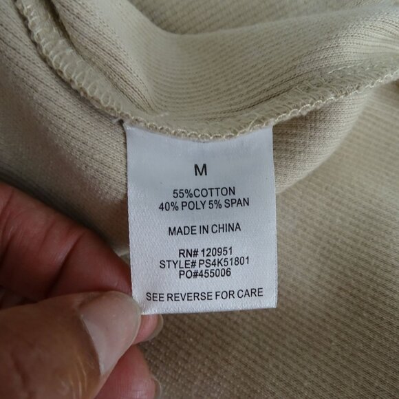 Pink Rose Sleeveless Ribbed Beige Midi Tank Dress Women Size M With Side Slit - Picture 7 of 10